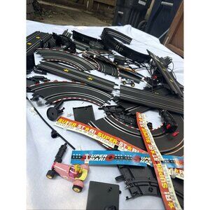 Vintage First Mario Kart Slot Car track, controllers and cars. Works!